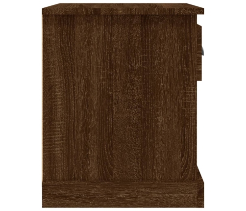 vidaXL Mesita de noche madera contrachapada marrón roble 39x39x47,5 cm