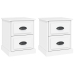 Mesitas de noche 2 uds madera contrachapada blanco 39x39x47,5cm