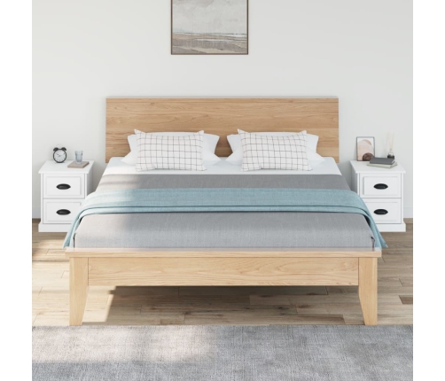 Mesitas de noche 2 uds madera contrachapada blanco 39x39x47,5cm