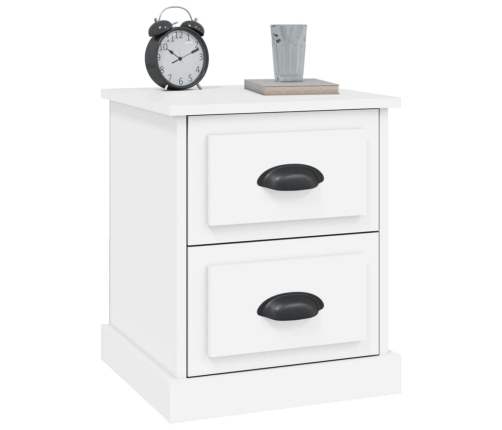 Mesitas de noche 2 uds madera contrachapada blanco 39x39x47,5cm