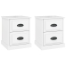 vidaXL Mesitas de noche 2 uds madera blanco brillante 39x39x47,5 cm