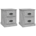 Mesitas de noche 2 uds madera contrachapada gris 39x39x47,5 cm