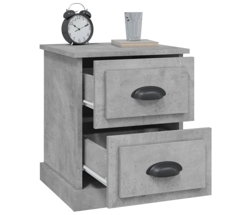 Mesitas de noche 2 uds madera contrachapada gris 39x39x47,5 cm