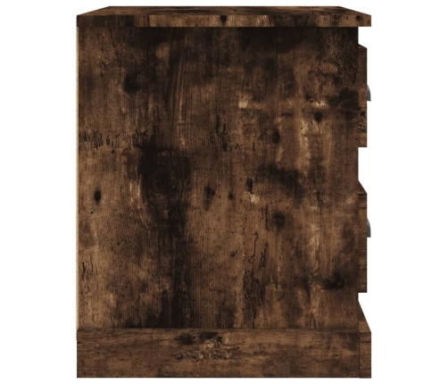 Mesita de noche madera contrachapada roble ahumado 39x39x47,5cm