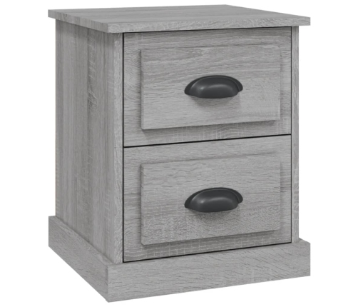 Mesita de noche madera contrachapada gris Sonoma 39x39x47,5 cm