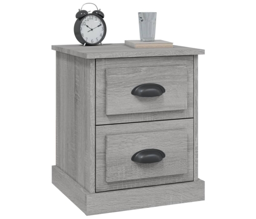 Mesita de noche madera contrachapada gris Sonoma 39x39x47,5 cm