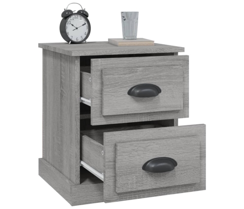 Mesita de noche madera contrachapada gris Sonoma 39x39x47,5 cm