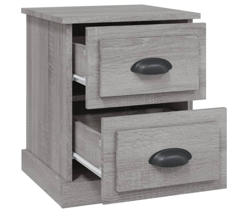 Mesita de noche madera contrachapada gris Sonoma 39x39x47,5 cm