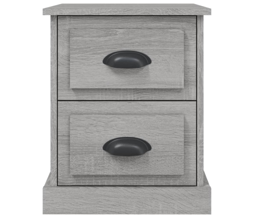 Mesita de noche madera contrachapada gris Sonoma 39x39x47,5 cm