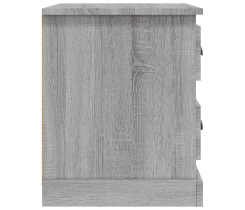 Mesita de noche madera contrachapada gris Sonoma 39x39x47,5 cm