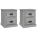 Mesitas de noche 2 uds madera contrachapada gris 39x39x47,5 cm