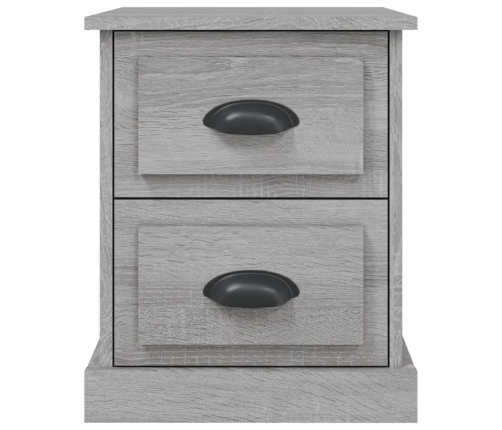 Mesitas de noche 2 uds madera contrachapada gris 39x39x47,5 cm