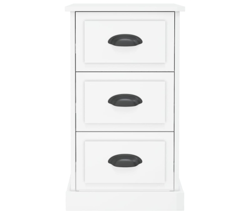 vidaXL Mesita de noche madera contrachapada blanco brillo 39x39x67 cm