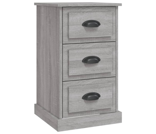 Mesita de noche madera contrachapada gris Sonoma 39x39x67 cm