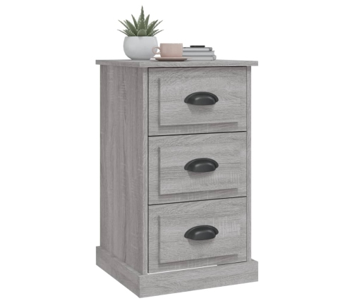 Mesita de noche madera contrachapada gris Sonoma 39x39x67 cm