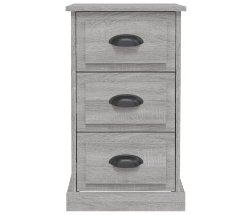 Mesita de noche madera contrachapada gris Sonoma 39x39x67 cm