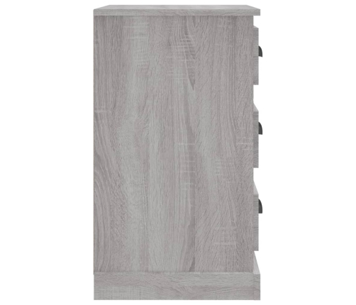 Mesita de noche madera contrachapada gris Sonoma 39x39x67 cm