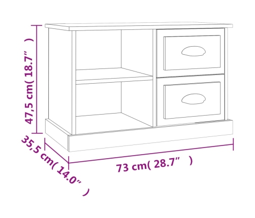 Mueble para TV madera contrachapada blanco 73x35,5x47,5 cm