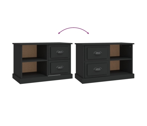 vidaXL Mueble para TV madera contrachapada negro 73x35,5x47,5 cm