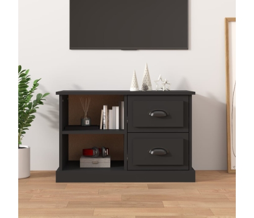 vidaXL Mueble para TV madera contrachapada negro 73x35,5x47,5 cm