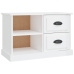 Mueble de TV madera contrachapada blanco brillo 73x35,5x47,5 cm