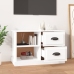 Mueble de TV madera contrachapada blanco brillo 73x35,5x47,5 cm