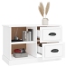 Mueble de TV madera contrachapada blanco brillo 73x35,5x47,5 cm