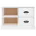 Mueble de TV madera contrachapada blanco brillo 73x35,5x47,5 cm