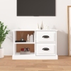 Mueble de TV madera contrachapada blanco brillo 73x35,5x47,5 cm