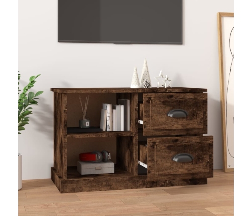 Mueble de TV madera contrachapada roble ahumado 73x35,5x47,5 cm