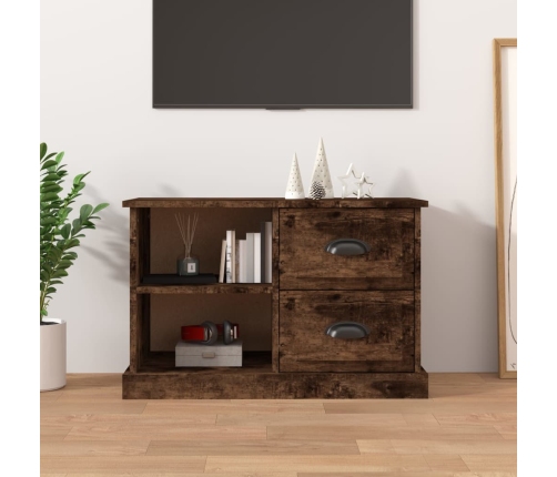 Mueble de TV madera contrachapada roble ahumado 73x35,5x47,5 cm