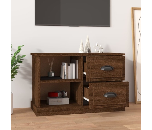 Mueble de TV madera contrachapada roble marrón 73x35,5x47,5 cm