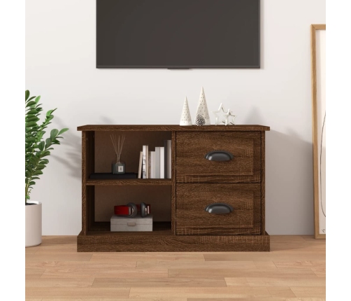 Mueble de TV madera contrachapada roble marrón 73x35,5x47,5 cm