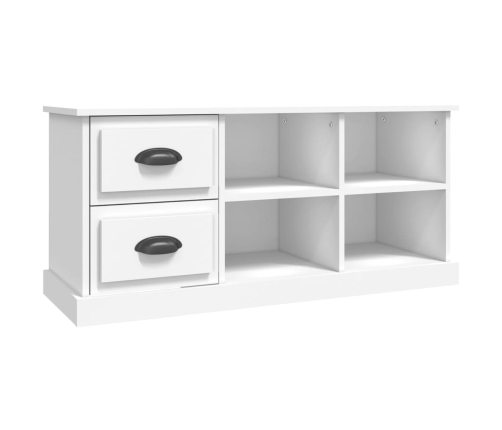 vidaXL Mueble para TV madera contrachapada blanco 102x35,5x47,5 cm