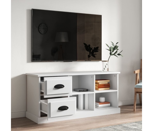 vidaXL Mueble para TV madera contrachapada blanco 102x35,5x47,5 cm