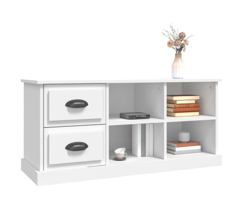 vidaXL Mueble para TV madera contrachapada blanco 102x35,5x47,5 cm