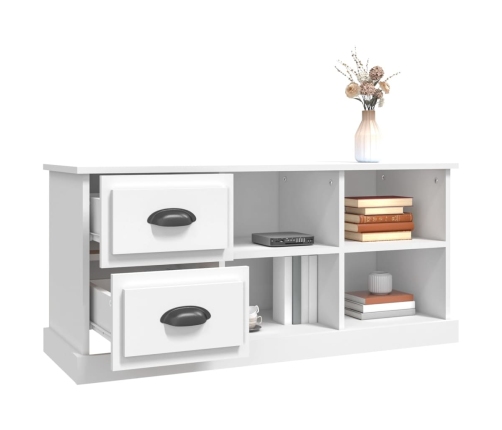 vidaXL Mueble para TV madera contrachapada blanco 102x35,5x47,5 cm