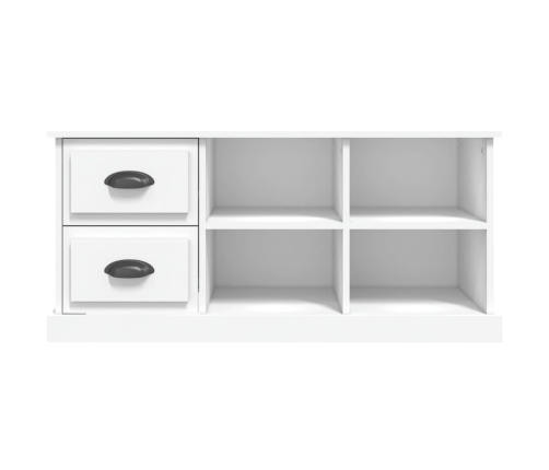 vidaXL Mueble para TV madera contrachapada blanco 102x35,5x47,5 cm