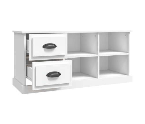 vidaXL Mueble para TV madera contrachapada blanco 102x35,5x47,5 cm