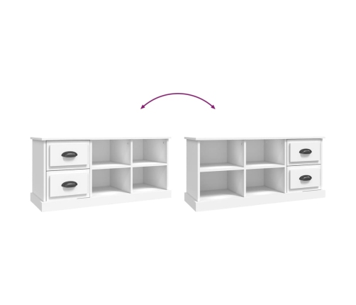 vidaXL Mueble para TV madera contrachapada blanco 102x35,5x47,5 cm