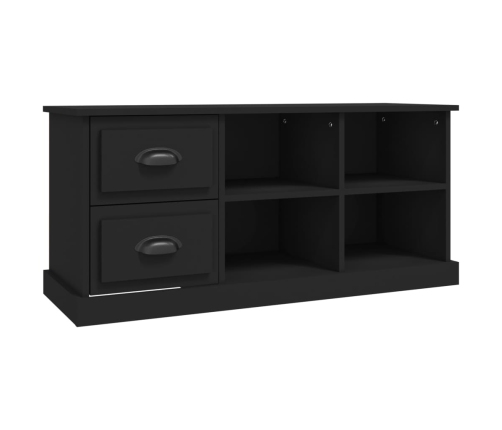 Mueble de TV madera contrachapada negro 102x35,5x47,5 cm