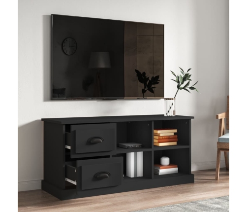 Mueble de TV madera contrachapada negro 102x35,5x47,5 cm