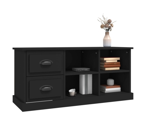 Mueble de TV madera contrachapada negro 102x35,5x47,5 cm