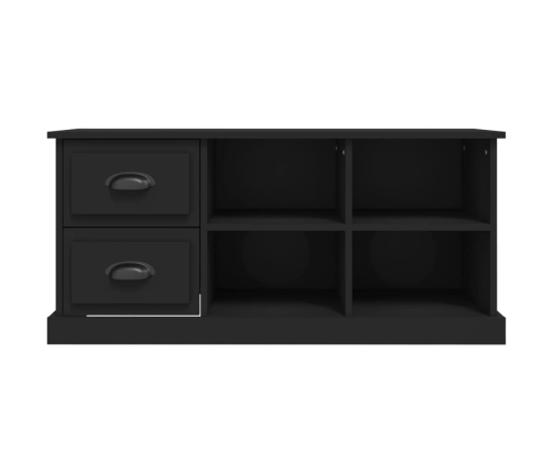 Mueble de TV madera contrachapada negro 102x35,5x47,5 cm