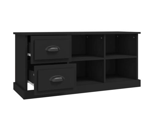 Mueble de TV madera contrachapada negro 102x35,5x47,5 cm