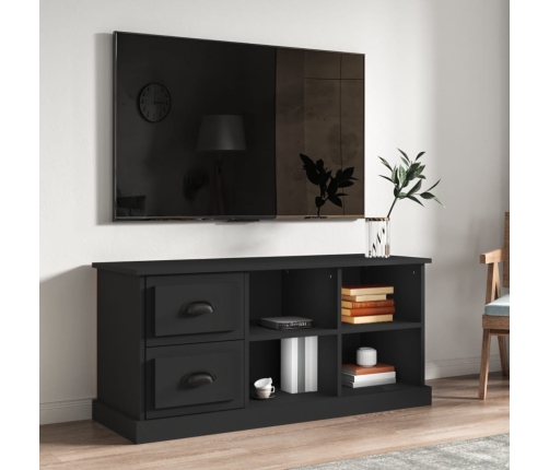 Mueble de TV madera contrachapada negro 102x35,5x47,5 cm