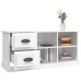 Mueble de TV madera contrachapada blanco brillo 102x35,5x47,5cm