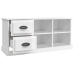 Mueble de TV madera contrachapada blanco brillo 102x35,5x47,5cm