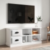 Mueble de TV madera contrachapada blanco brillo 102x35,5x47,5cm