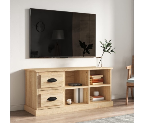 Mueble de TV madera contrachapada roble Sonoma 102x35,5x47,5 cm